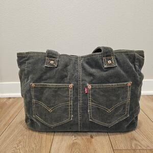 Levi's Army Green Corduroy Tote Shoulder Bag